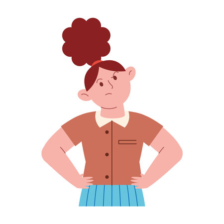 Confused Student with hands on hipsのイラスト素材