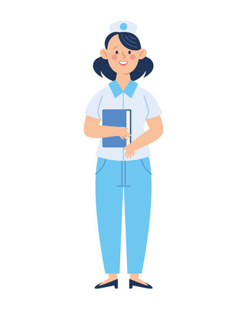 Nursing Student Female in uniformのイラスト素材