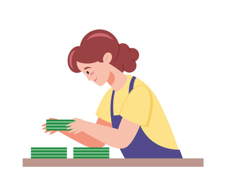 counting money girl cash savingsのイラスト素材