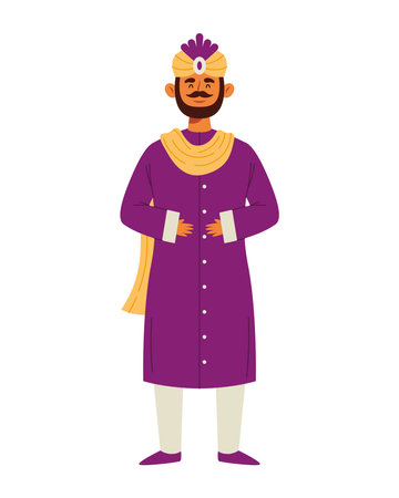 indian king with costume and heritageのイラスト素材