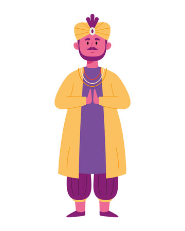 indian king with artwork and cultureのイラスト素材