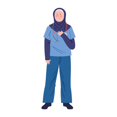 Doctor Hijab Female hospital surgeonのイラスト素材