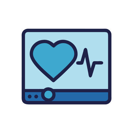 heart doctor on medical monitor screenのイラスト素材