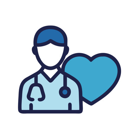 heart doctor performing checkup isolatedのイラスト素材