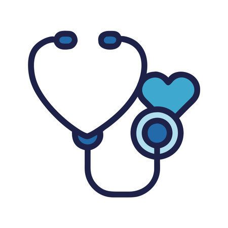 heart doctor with stethoscope isolatedのイラスト素材