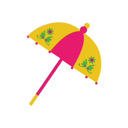 wedding umbrella with decorative detailsのイラスト素材