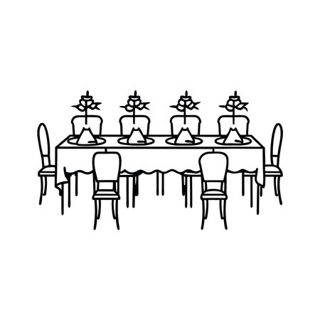 wedding table with elegant decorのイラスト素材