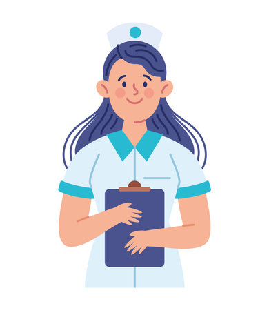 Nursing Student Young female in uniformのイラスト素材