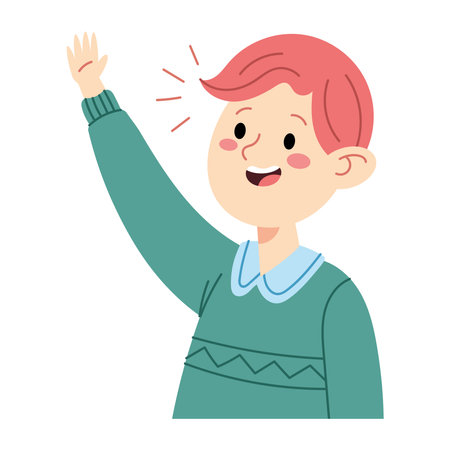Student Talking Young male student excitedlyのイラスト素材