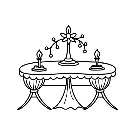 wedding table with decorative elementsのイラスト素材