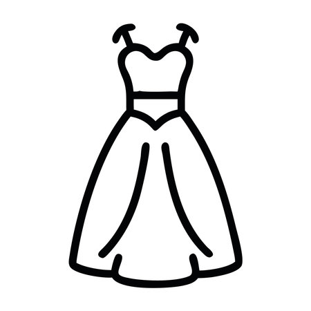Wedding sketch icon bridal dress eleganceのイラスト素材