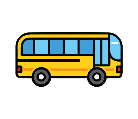 Bus icon side view of a long-distance travel vehicle for intercity transportのイラスト素材