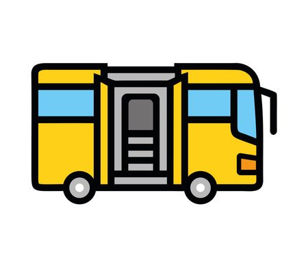 Bus icon open door on a public transitのイラスト素材