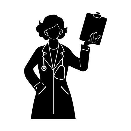 Doctor Silhouette Holding Clipboardのイラスト素材