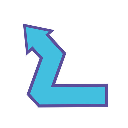Elbow Arrow Zigzag Turn Navigationのイラスト素材