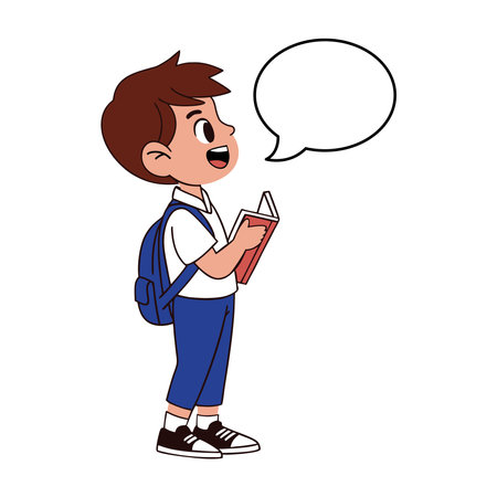 Student Talking Holding Bookのイラスト素材