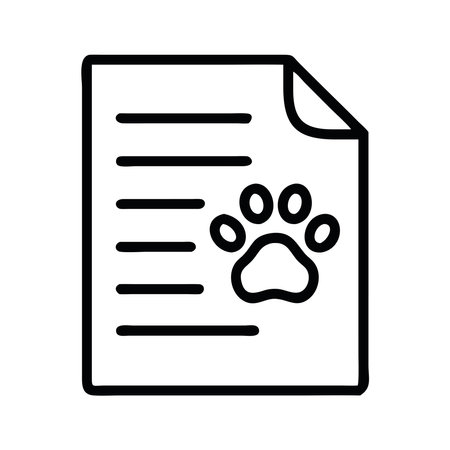 Pet adoption document icon paw printのイラスト素材
