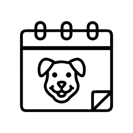 Pet adoption icon calendar with a dog symbolizing schedulingのイラスト素材