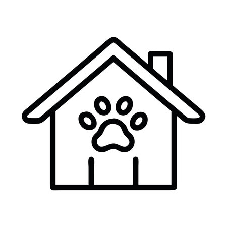 Pet adoption icon featuring an animal shelterのイラスト素材
