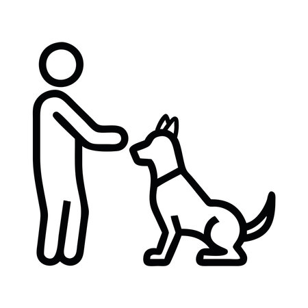 Pet adoption icon person bonding with a dogのイラスト素材