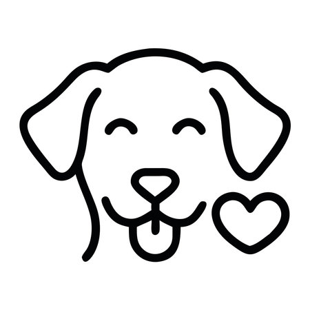 Pet adoption icon happy dogのイラスト素材