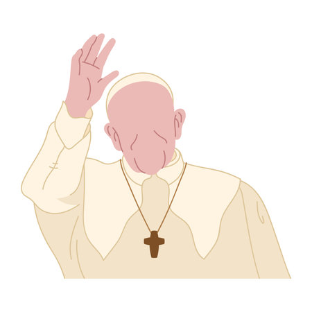 Urbi Orbi Pope Blessing Ceremony Vatican isolatedのイラスト素材