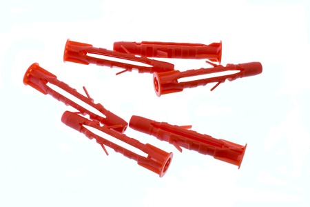 Plastic sleeves for fastening screwsの写真素材