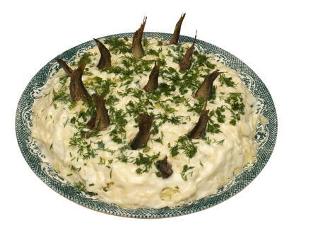 Salad, fish in the pond.の写真素材