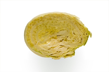 Slice cabbage on a white backgroundの写真素材