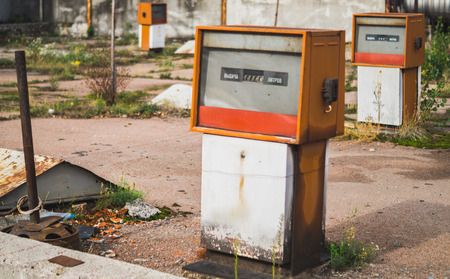 Old abandoned petrol pumpsの写真素材