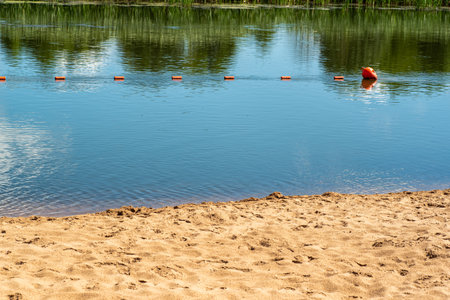 Organized a seasonal beach on the riverの写真素材