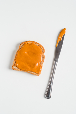 Bread with peanut butterの写真素材