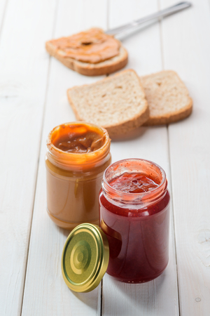 Tasty jelly and peanut butterの写真素材