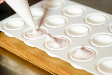Silicone mold with white mousseの写真素材