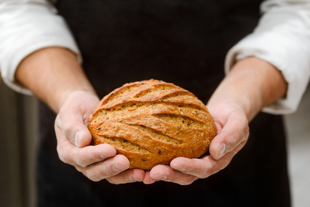 Boule bread with cuts