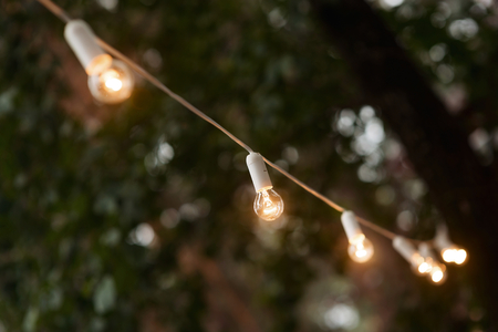 Selective focus on light bulb