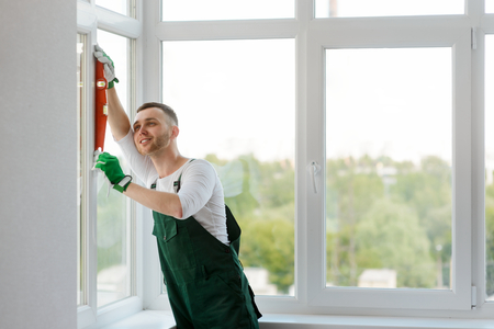 Man is verifying measurementsの写真素材