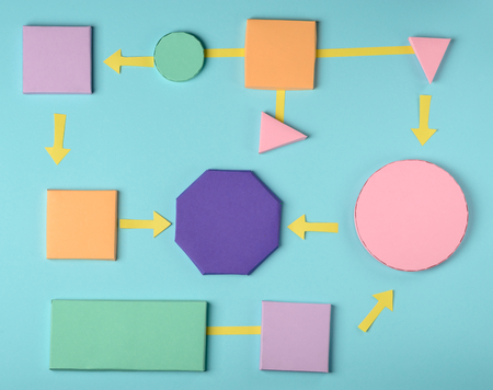 Colorful flow chart modelの写真素材