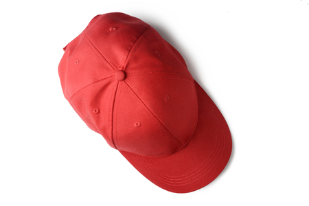 Red cap on white backgroundの写真素材