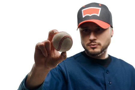 Knuckleball in pitchers handsの写真素材