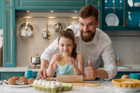 Happy dad and daughterの写真素材