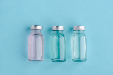 Three vials of different medicinesの写真素材