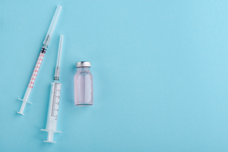 Syringes and vial of medicationの写真素材