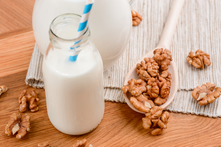 Homemade walnut milkの写真素材