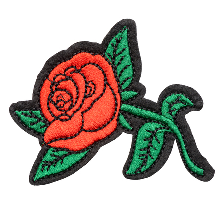 Rose embroidered patchの写真素材