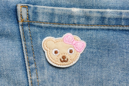 Baby bear patch on jeans