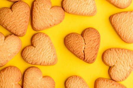 Heart shaped shortbread cookiesの写真素材