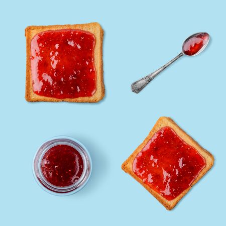 Toast with raspberry jam