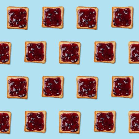 Blueberry jam toast patternの写真素材