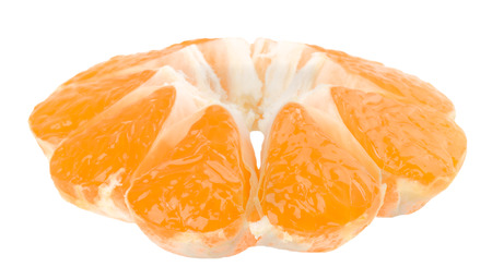 orange slices on white background.の写真素材